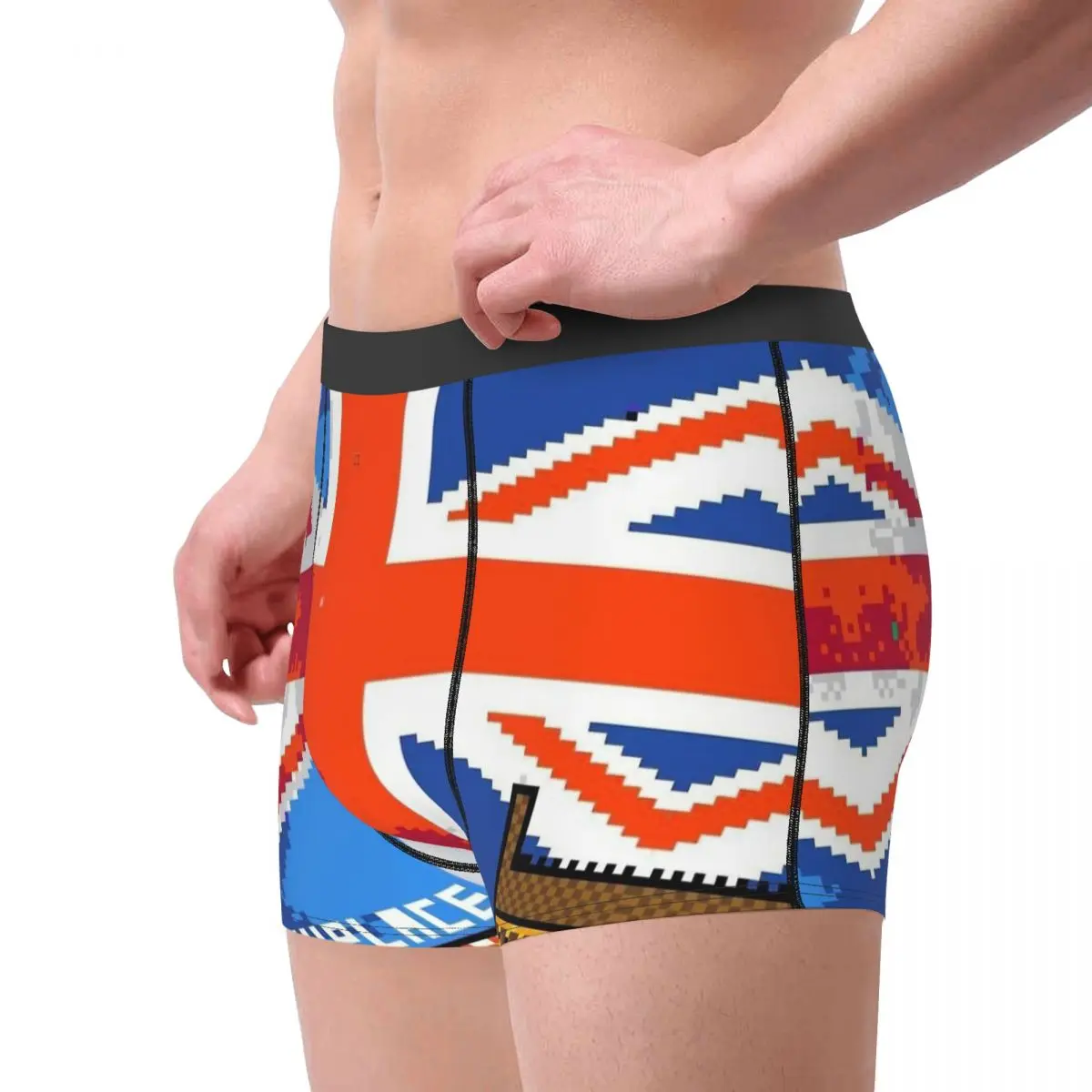 Reddit R Place Pixel Art United Kingdom UK Underpants Homme Panties Male Underwear Ventilate Shorts Boxer Briefs