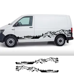 Car Stickers For Volkswagen VW Caravelle Multivan California Transporter T3 T4 T5 T6 Accessories Camper Van Mountain Vinyl Decal