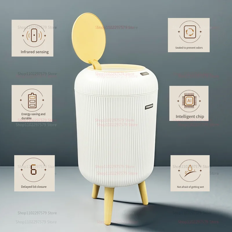 التلقائي سلة المهملات الذكية الصغيرة البلاستيك سلة المهملات الكهربائية مقاوم للماء المطبخ الحمام إعادة تدوير بن المدمجة الاستشعار سلة النفايات