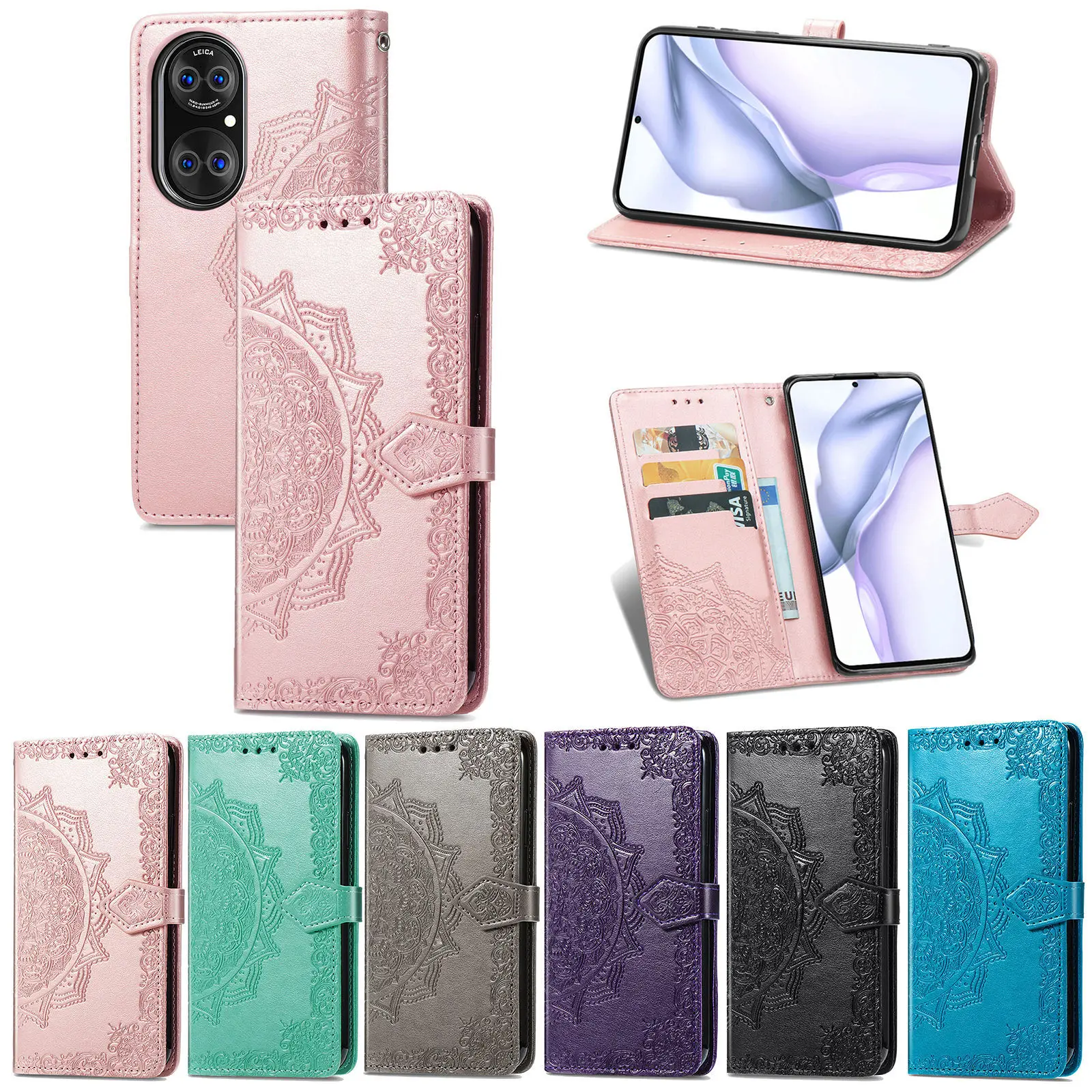 For Huawei P50 TPU Card Insert Flip Case Huawei Yao 30 Pro 10X lite Leather Bracket Flip Phone Case