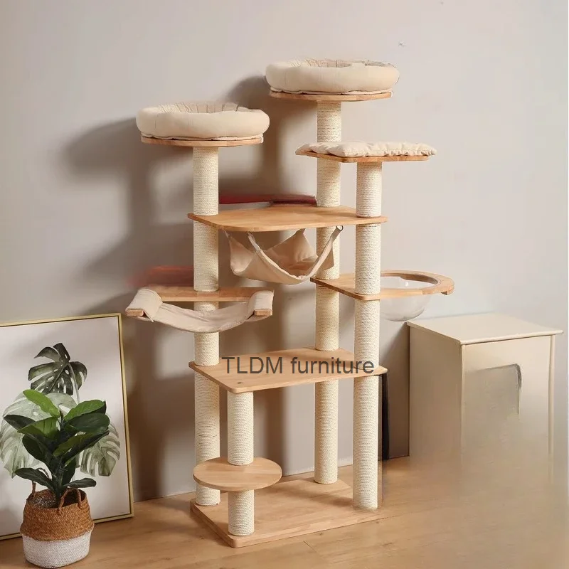 Shelf Large Cat Scrapers Tree Tower Wood Luxury Climbing Cute Cat Scrapers Accessories Drapak Dla Kota Cat Supplies MR50CS