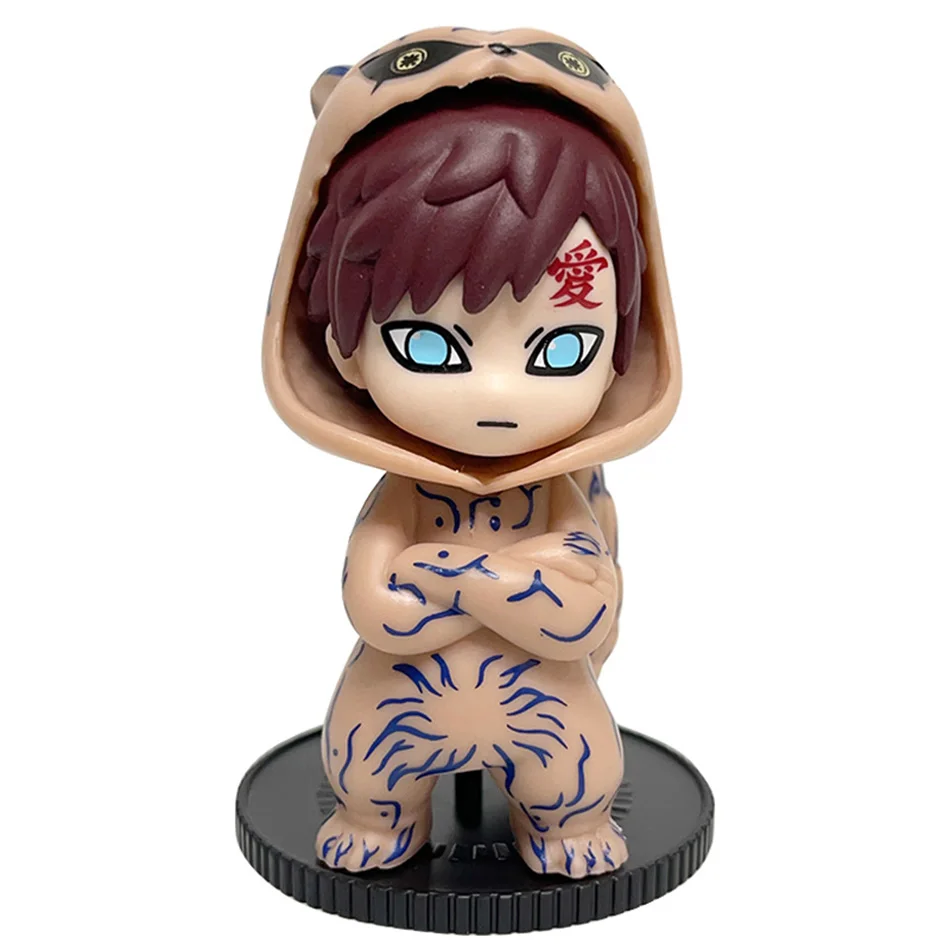 Fotografia 6: Anime 8cm naruto 9 pçs conjunto caixa cega aleatória haruno sakura kakashi sasuke figura de ação filme modelo brinquedo aniversário presente natal