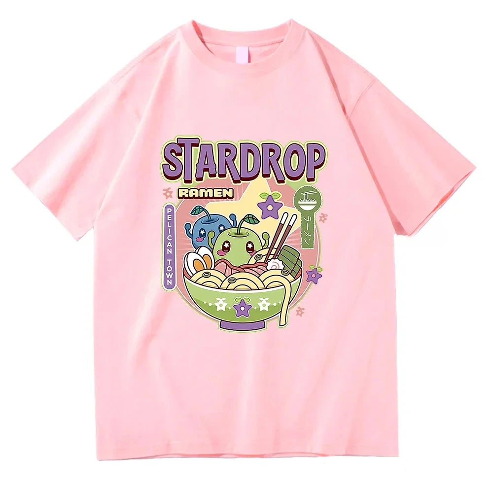 Anime Stardew Valley T Shirt Vintage Tops Junimos Ramen Men/Women Aesthetic T-Shirt Unisex High Quality Tees Kawaii Shirt