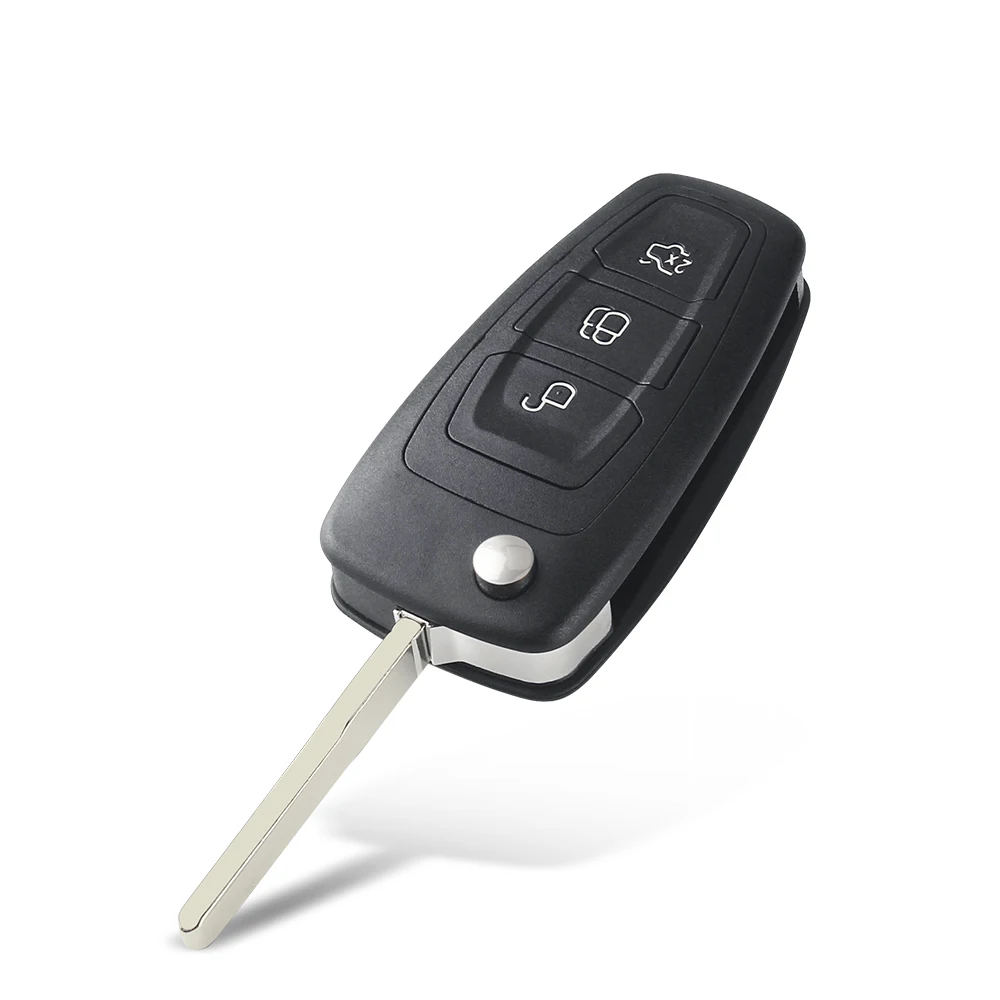 KEYYOU 3 przyciski Fob zmodyfikowana klapka składany zdalny kluczyk 433MHz 4D63 Chip dla FORD Focus Fiesta Mondeo z ostrzem HU101 ASK