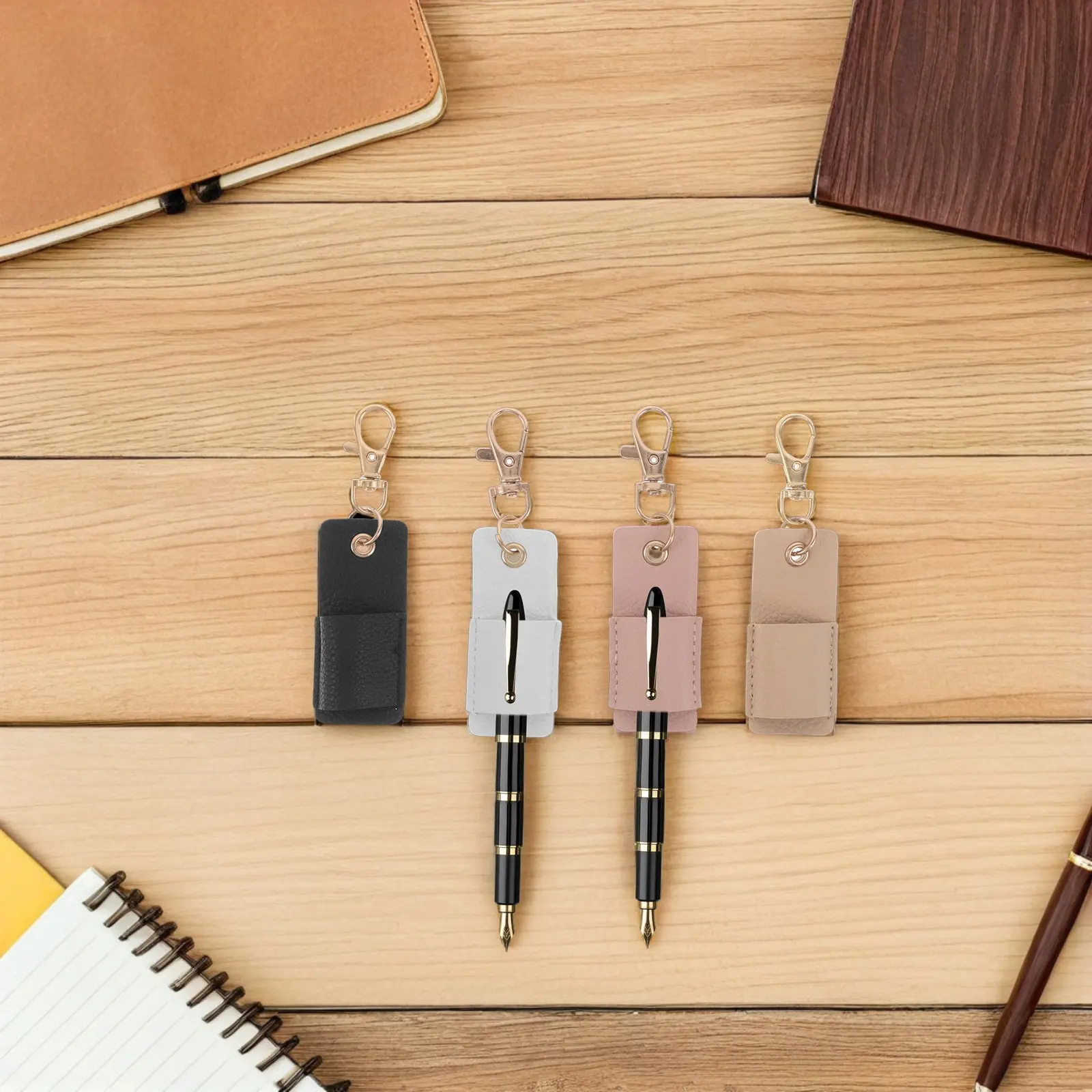 4Pcs Portable Resistant Pen Lanyard Clip Holder Organizer For Pen Holder For Badge Reel Travel Nursing Pouch Scratch