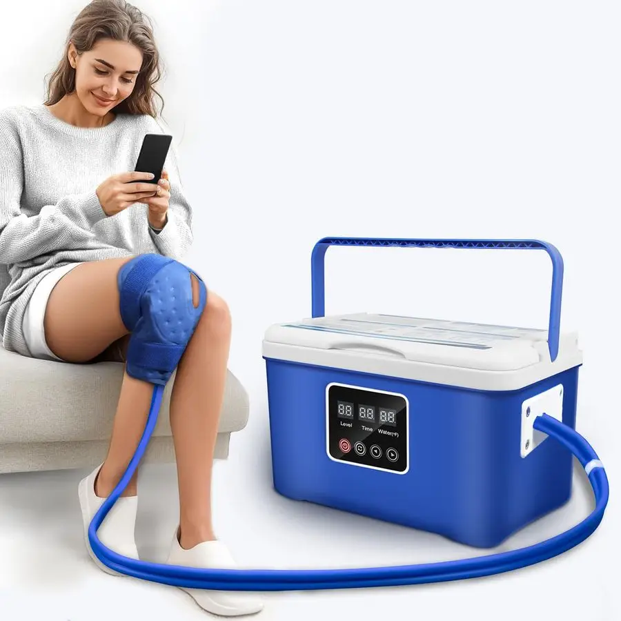 

Therapy Machine, Ice Therapy Machine for Knee with Adjustable Flow Rate, Digital Timer, Quiet Pump, Knee Pad, Cold Therapy Unit