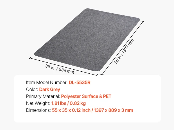 VEVOR Chair Mat Plastic Floor Protector Rug with Studded Non-Slip & Easy to Clean Smooth Glide Under Desk Rug for Home Office