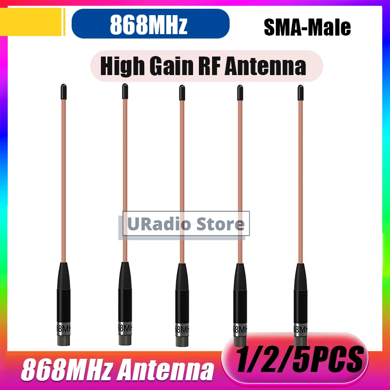 868MHz LoRa Antenna SMA Male Connector 19.7cm 10dBi High Gain RF Antenna 50Ω Long Range for LoRaWAN Gateway IoT Wireless Module