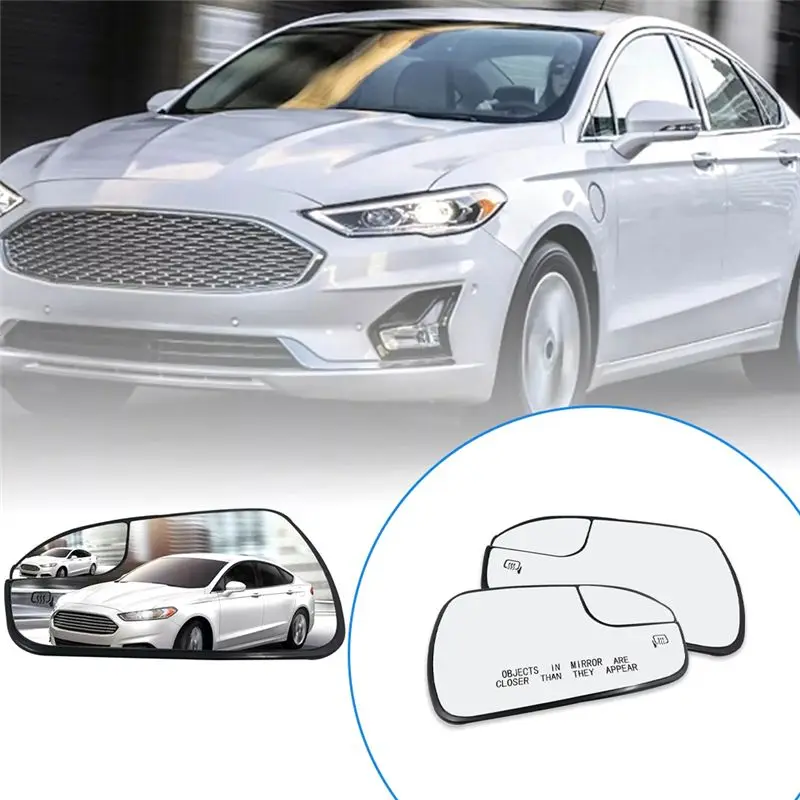 A65P-For Ford Fusion 2013-2020 Left & Right Car Door Side Rearview Mirror Glass With Heated DS7Z17K707F, DS7Z17K707B