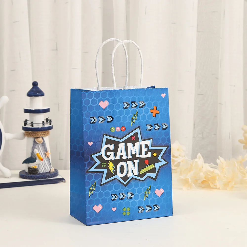 StoBag, Game Gift Bags with Handles, Go Win, for Game Party supplies, kids sweet Package, Reusable Paper,12/30pcs