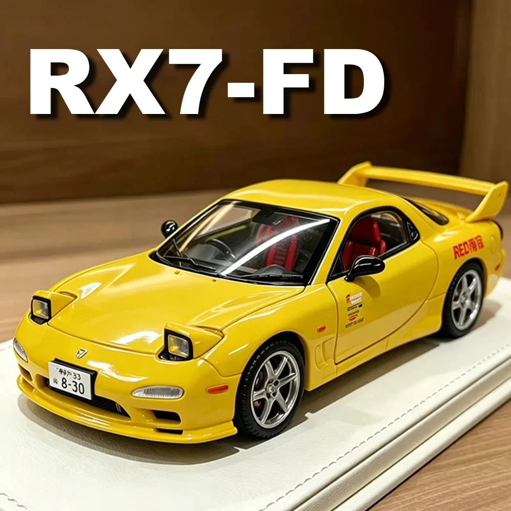 1:32 RX7-FD Miniature Model Alloy Diecast Toys Car Sound Light Folding Rearview Mirror Pull Back Vehices for Boy's Birthday Gift