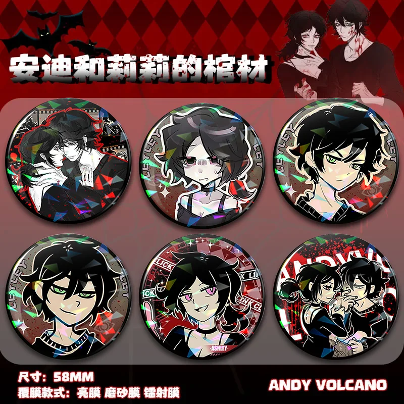 أنيمي نعش اندي و ليلي شارة بروش دبوس الملابس على ظهره الديكور التلبيب علامة الصدر شخصية