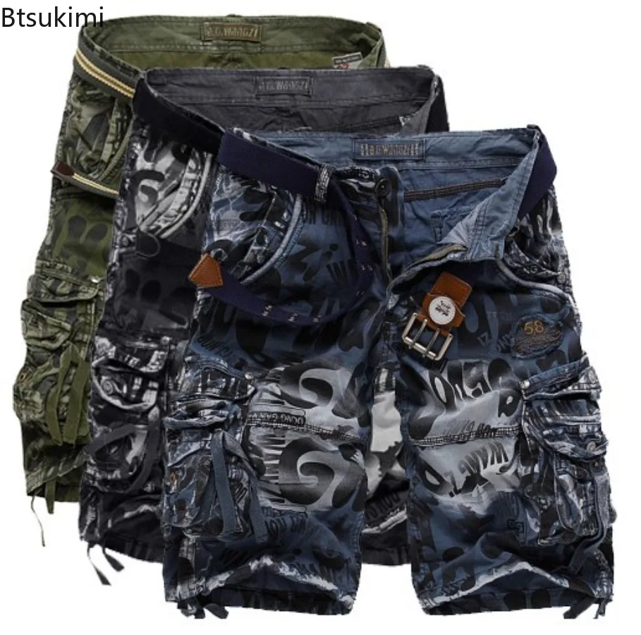 High Quality Camouflage Cargo Shorts Men's Summer New Multi Pocket Casual Baggy Pants Fashion Streetwear Male Outdoor Sweatpants