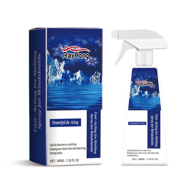 Rayhong Windshield De-Icer Spray - Fast Ice & Frost Remover with Corrosion Inhibitor, Anti-Refreeze Winter Car Accessory