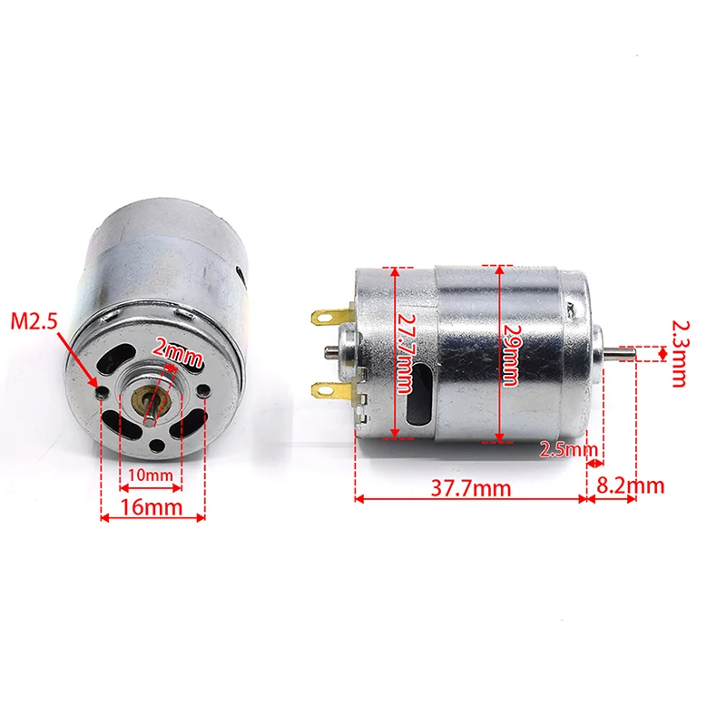 DC 12V-36V 24V Motor RS385-09400 Carbon Brush Motor Double Ball Bearing Large Torque Low Noise Household Appliances Toy Motors