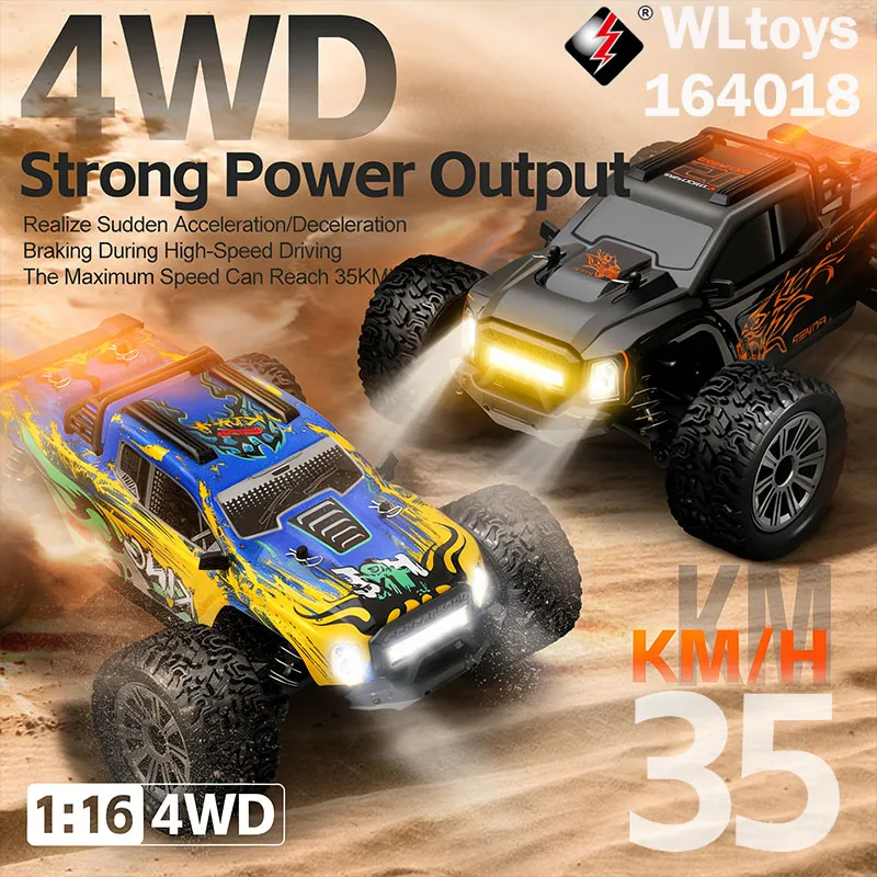 

WLtoys 1/16 RC Cars 164018 2.4G High-Speed ​​4WD 35km/h Brush Motor Remote Control Racing Car Toy For Kids And Adults Gift
