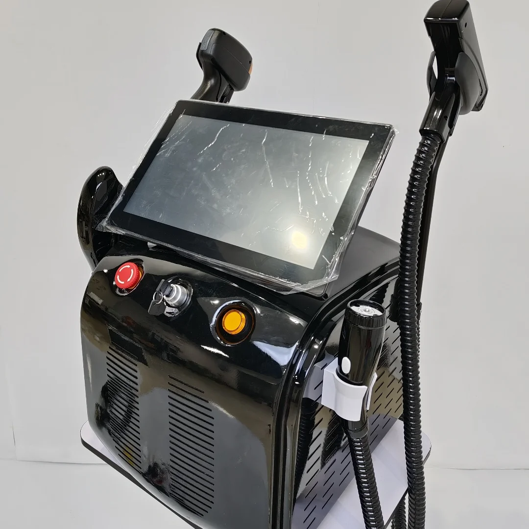 سوبرانو تيتانيوم آيس بلاتينيوم ديود 4in1 2025 آلة إزالة الشعر غير المؤلمة الجديدة 4 الطول الموجي ليزر ND: YAG RF IPL OPT