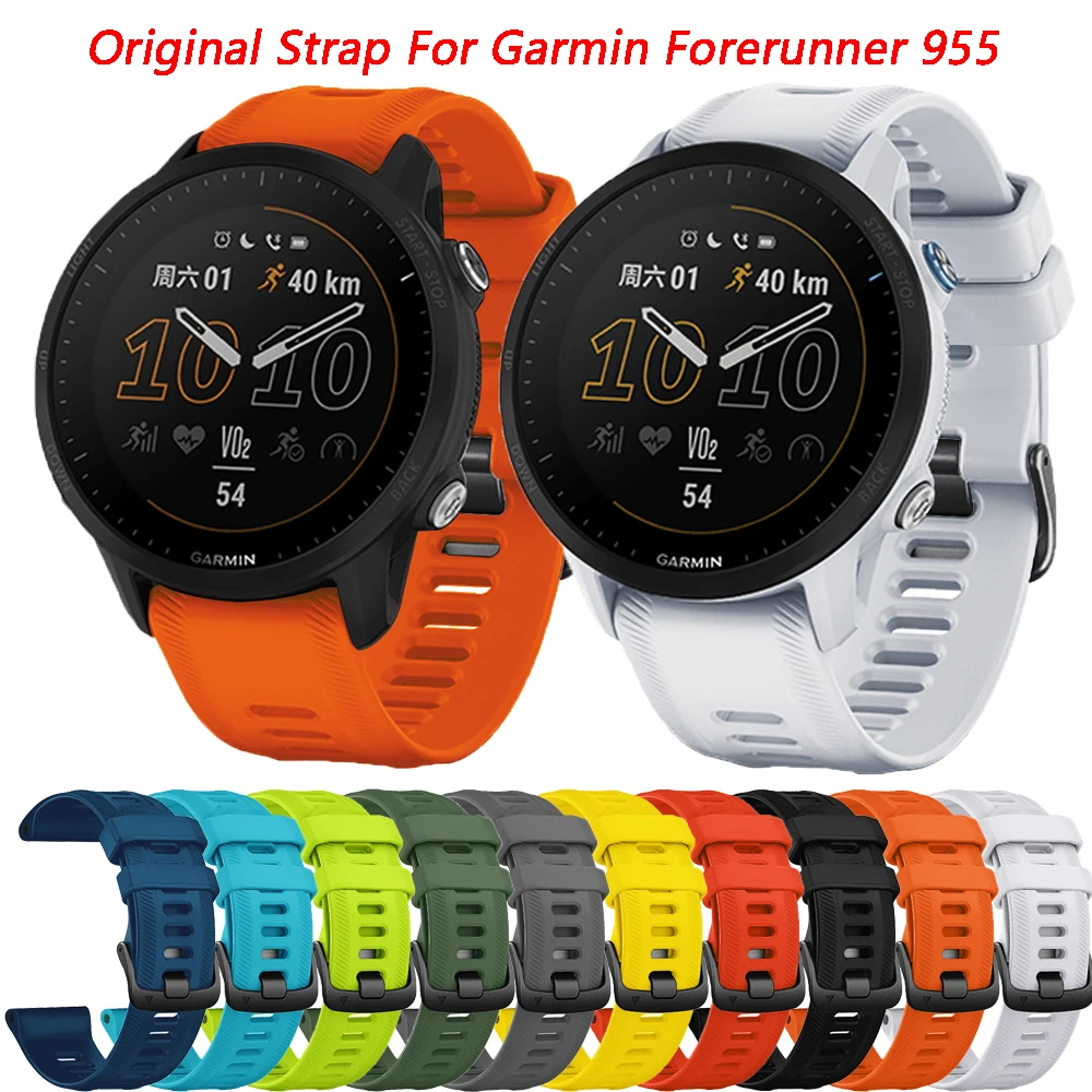 Bracelet en silicone d'origine pour Garmin Forerunner 955, bracelet officiel, bracelets Smartwatch, 945, 935