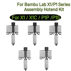 Voor Bambu lab X1/P1 Serie Hotend Kit Gehard Stalen Mondstuk 0.2/0.4/0.6/0.8mm Voor Bambu lab X1C P1P P1S 3D Printer Onderdelen