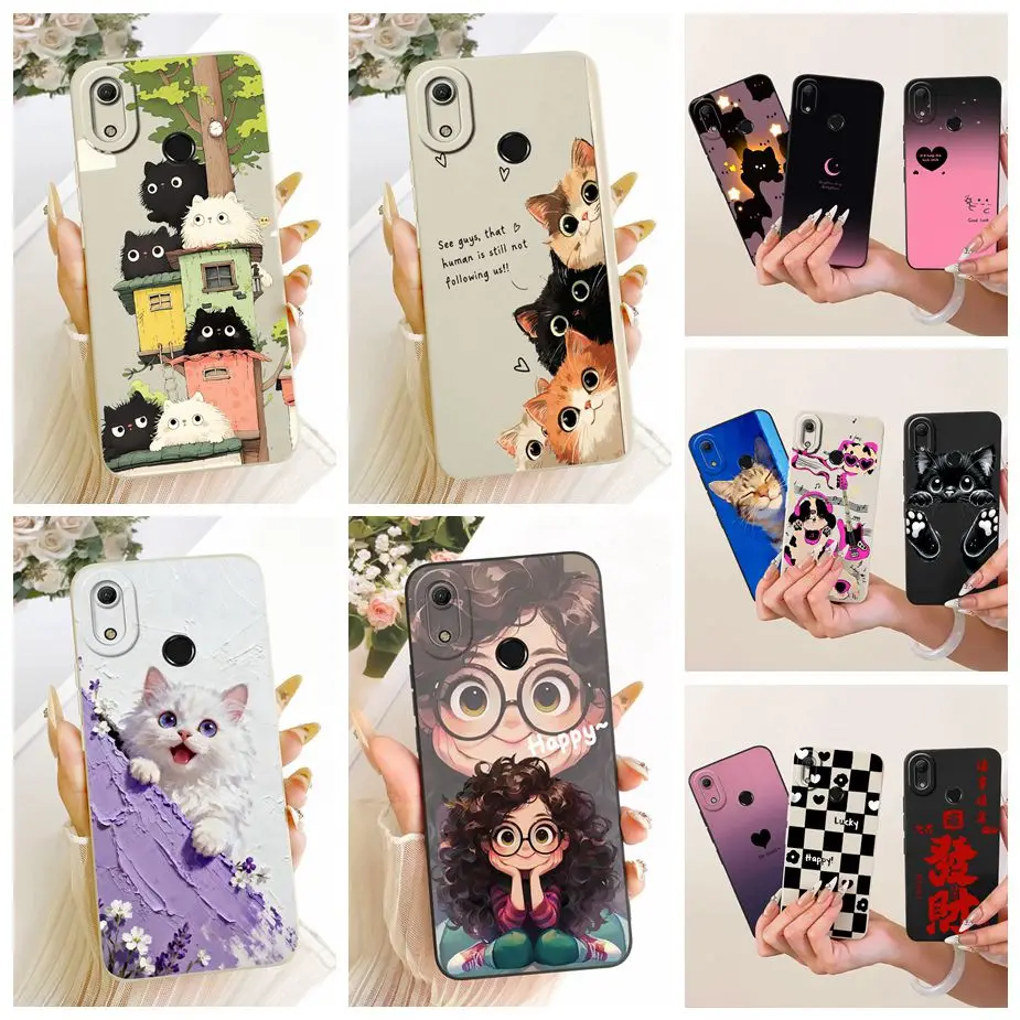 Funda para Huawei Y6 Prime 2019 con diseño de gato pintado, funda de silicona suave para Huawei Y6s 2019, fundas para Huawei Y6 Pro 2019 Y62019