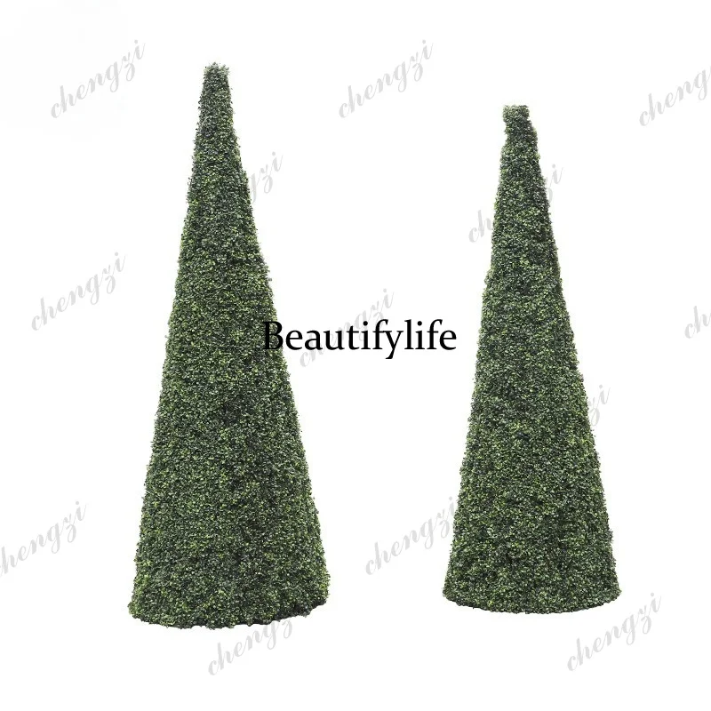 A74 simulated cone-shaped Milan tree, Mori wedding decoration, green plants landscaping in the indoor lobby