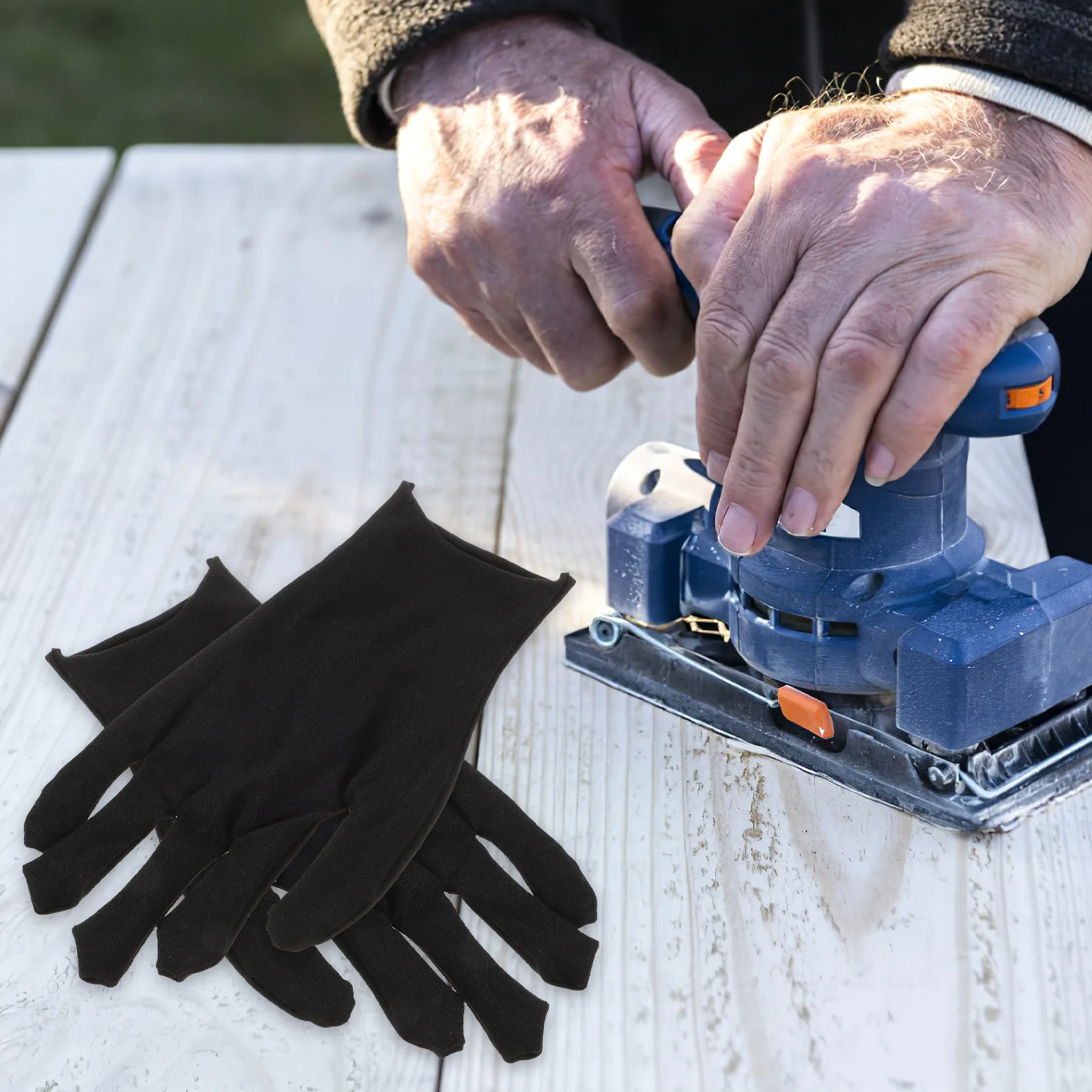 قفازات قطنية سميكة لحماية العمل والعمل والحديقة ومعدات يدوية متينة ومقاومة للقطع وخفيفة الوزن للرجال والنساء