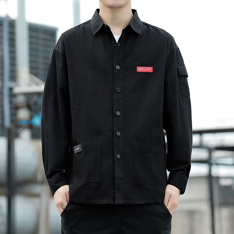 

Men's Long Sve irt Spring Autumn Sle Korean Trend Slim Fit Casual Youth Thin Model irt Haome Versatile Top