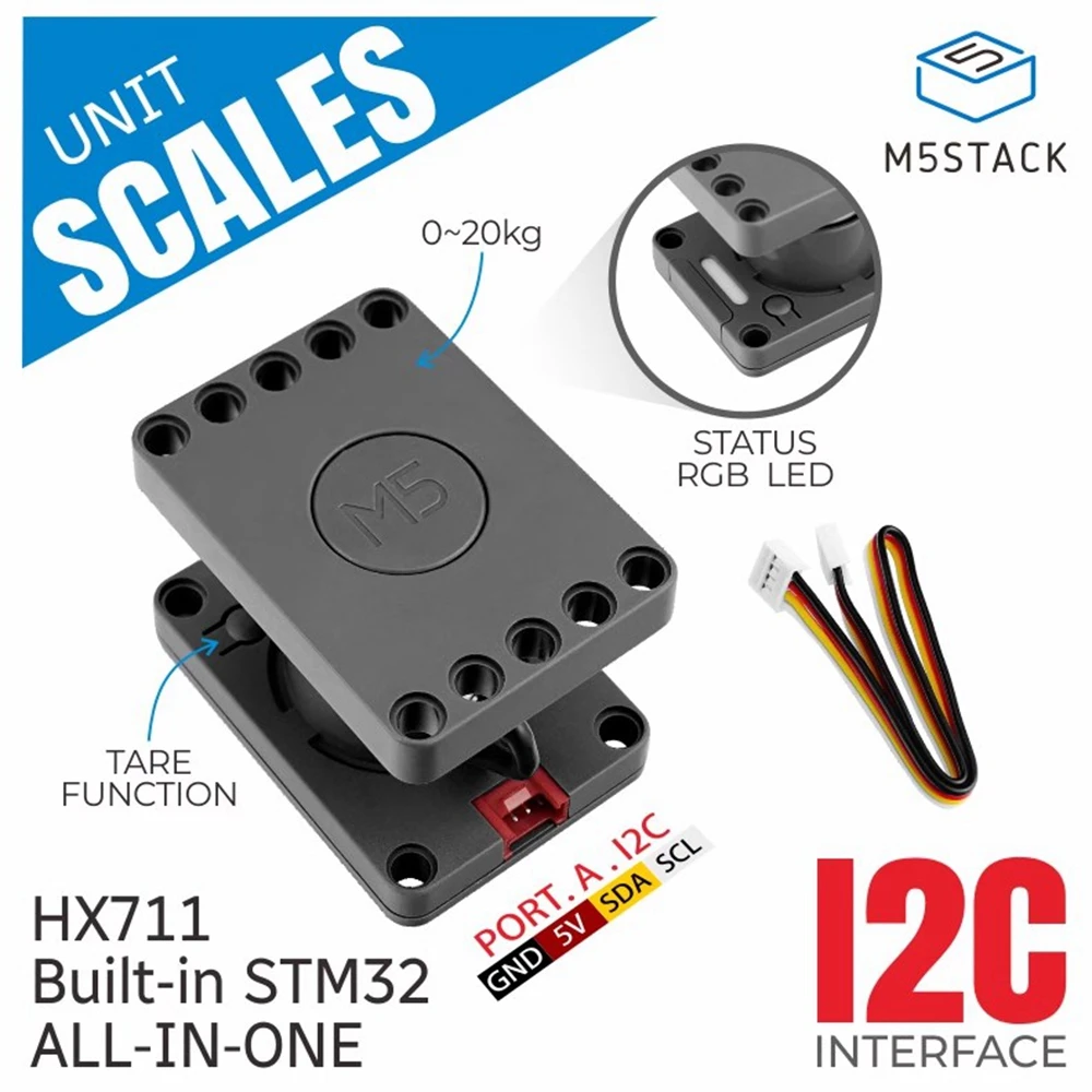 

M5Stack UNIT Scales 20kG Integrated weighing sensor HX711 Weight testing