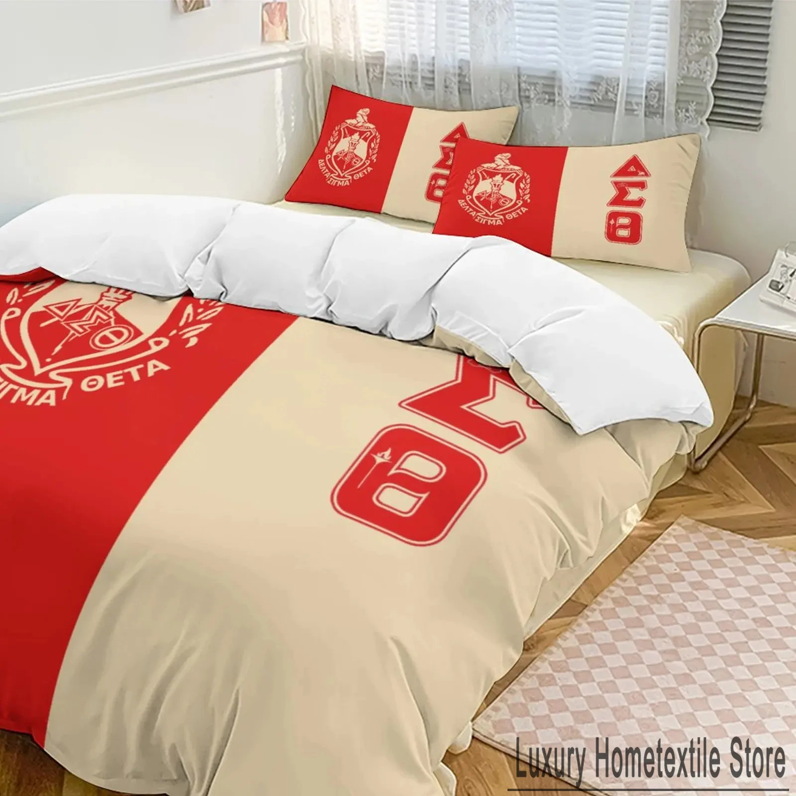 3D Delta Sigma Theta DST Bedding Set Duvet Cover Bed Set Quilt Cover Pillowcase Comforter king Queen Size Boys Adult