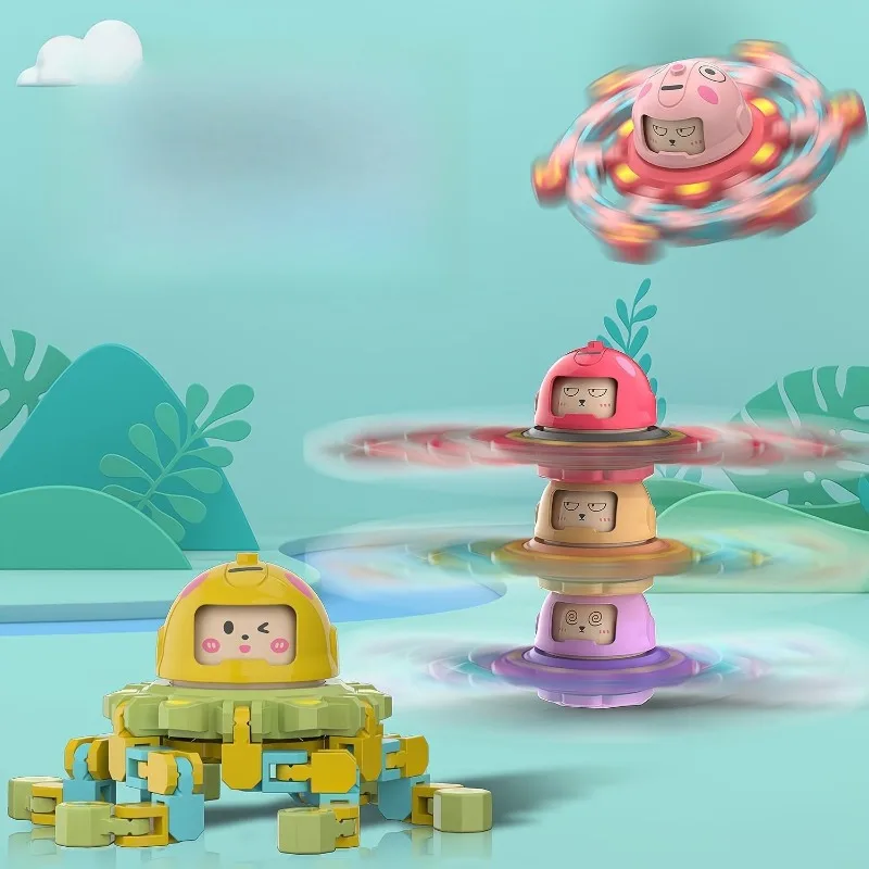 Emoji – Fidget Spinner mécanique, jouet anti-Stress Transformable et Portable, Cool 360 °   Jouet de bureau rotatif pour les fans adultes et adolescents