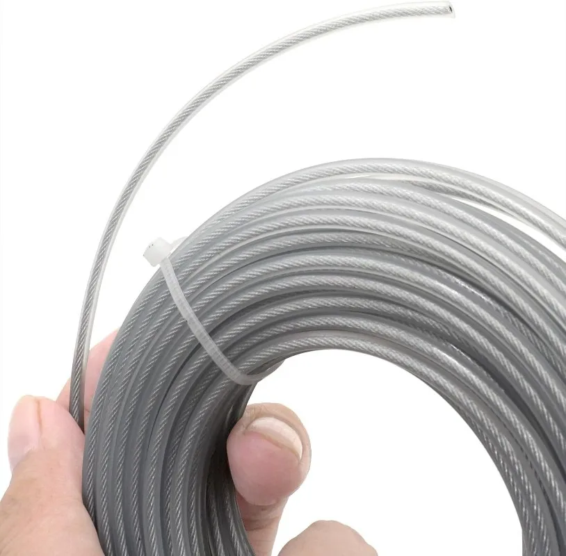 10/30/50M Stainless Steel Wires Ropes 1-4mm Rustproof Lifting Line Aircraft Cable Wire Ropes for Yard Zipline Deck Railing