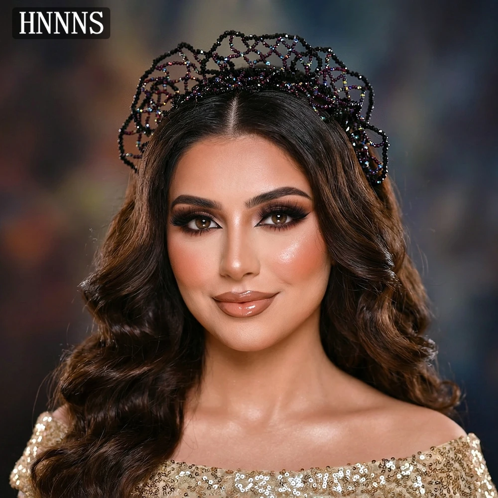 

Модный свадебный аксессуар для волос YouLaPan: черная повязка на голову с кристаллами, элегантная женская сетчатая повязка для свадеб и вечеринок, YXA418