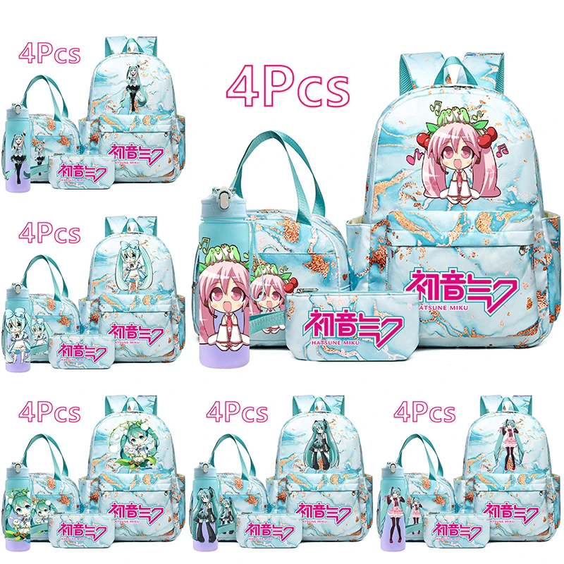 sac-a-dos-imprime-dessin-anime-hatsune-miku-trousse-a-crayons-avec-bouteille-d'eau-de-750ml-pour-adolescents-garcons-et-filles-cartable-cadeau-4-pieces-ensemble