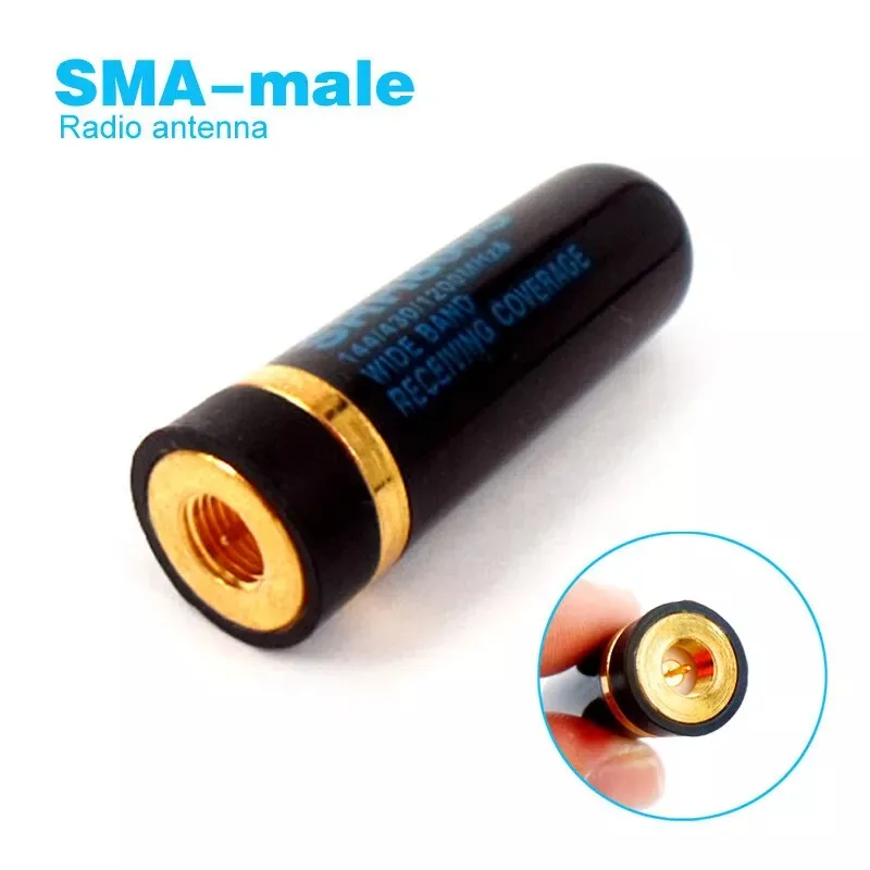 

SRH805S SMA-M UHF VHF Dual Band Walkie Talkie Antenna SMA Male Connector Radio Antenna for Baofeng TYT PUXING Baofeng Radio