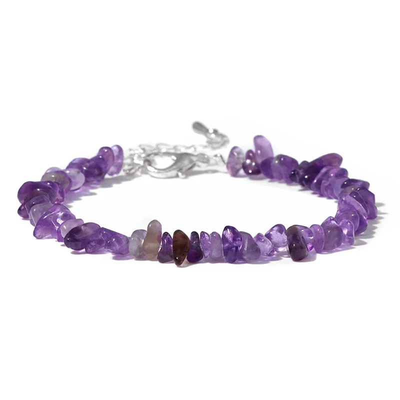 Natural Amethysts Stone Beads Bracelet Quartz Charm Bracelets Healing Body-purify Slimming Meditation Jewelry for Men Women