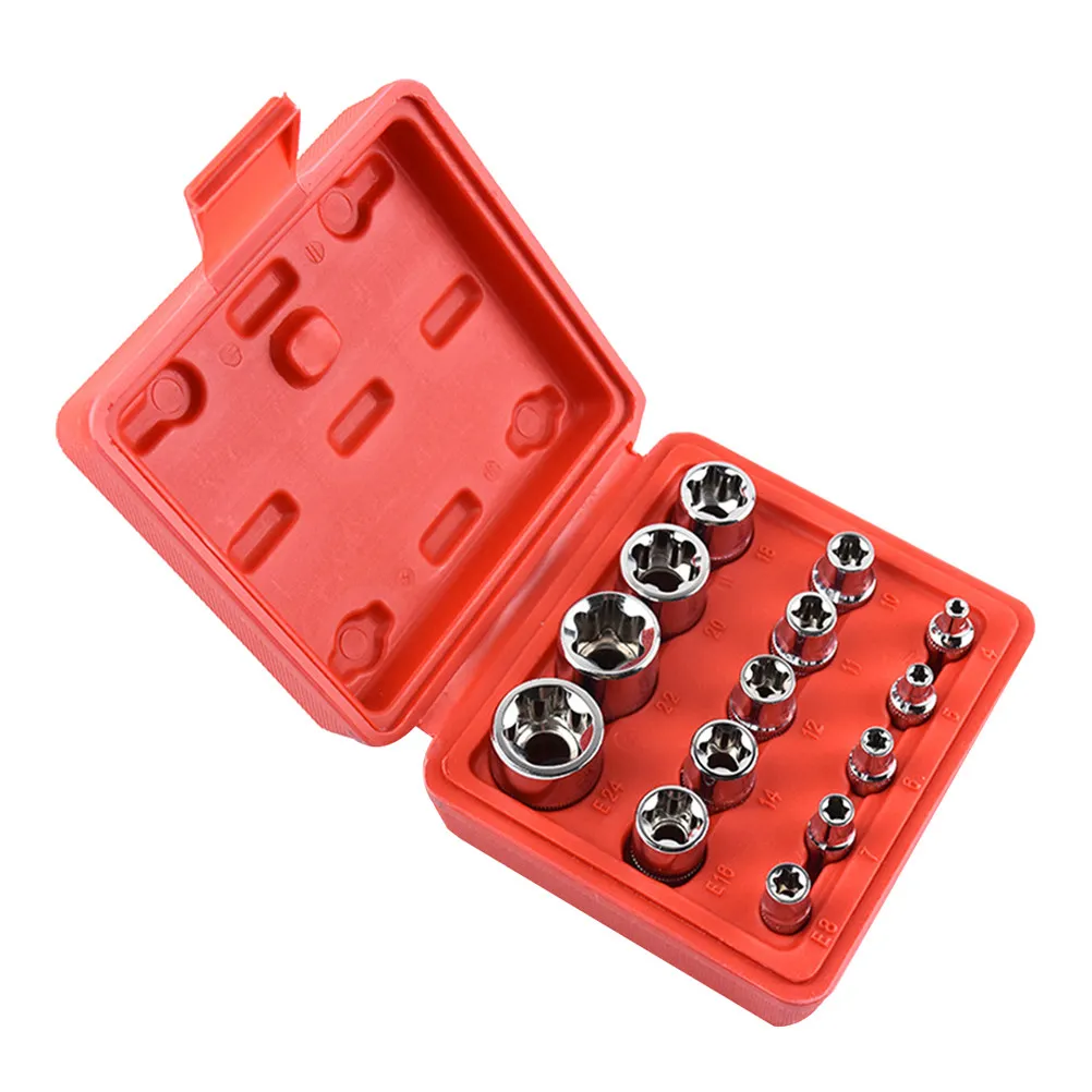 14Pcs Hexagonal Socket Wrench Set High Hardness Tough Steel Auto Repair Tools for Mechanics Professional Car Maintenance Kit