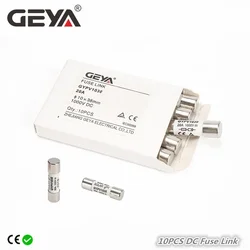 10PCS GEYA Solar DC 1000V PV Fuses Links  2A 6A 10A 15A 20A 25A 30A High Voltage for Solar System Protection Size 10*38mm