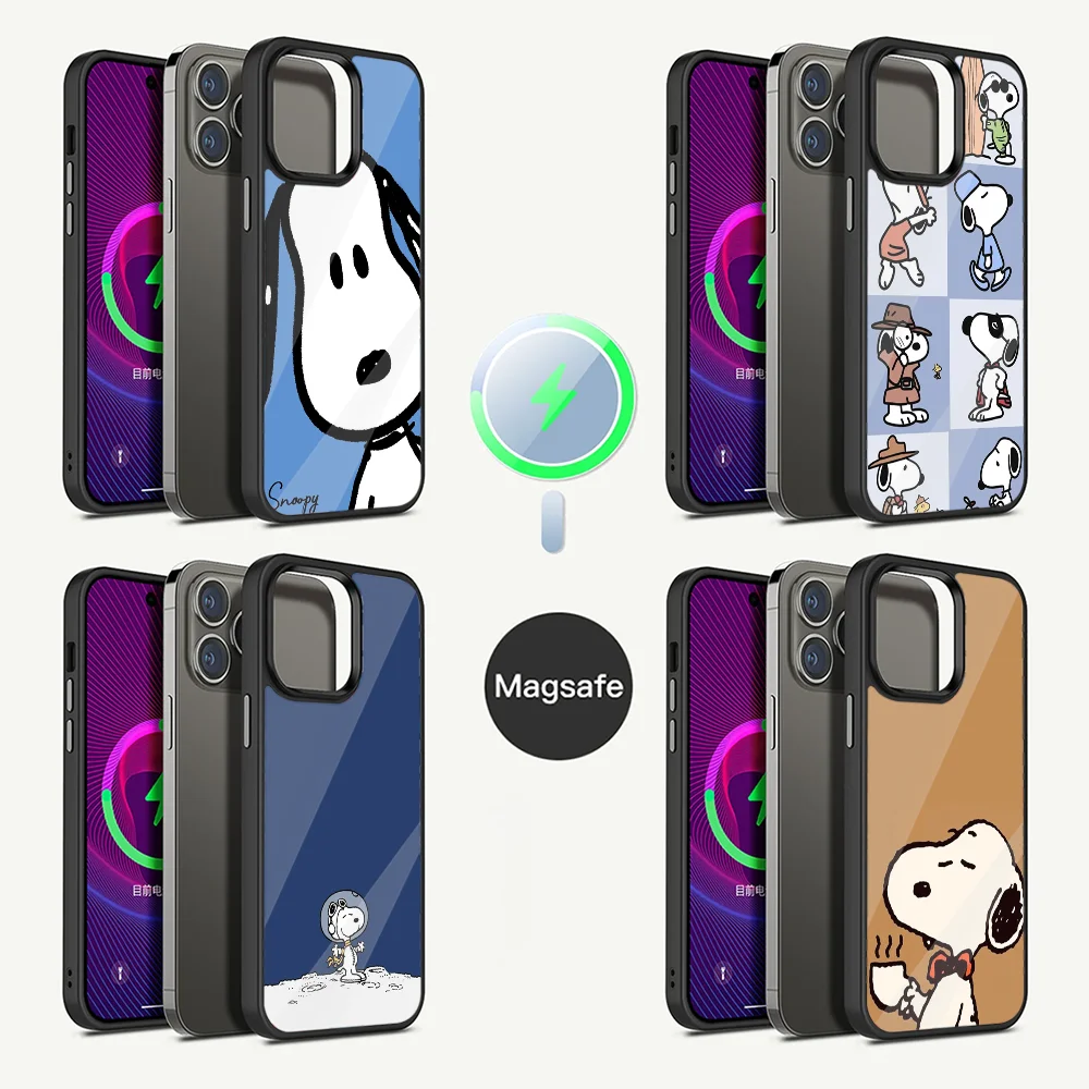 

Cartoon S-SnoopyS-S Dog Phone Case For iPhone 16,15,14,13,12,11,Plus,Pro,Max Mini Magsafe Magnetic Wireless Charging