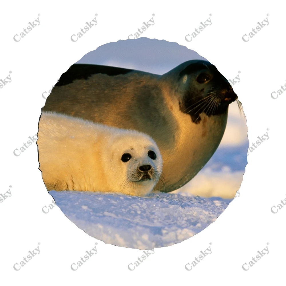 harp seal animal Car Tire Cover Father's Gift Auto Parts Spare Tire Cover Personalized Camper Tire Cover