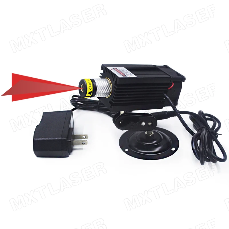 Focusable High Power Focusable 638nm 650nm Cross Line Red Laser Module 100mW~1200W With Cooling Fan(With Bracket&Adapter) 12V DC