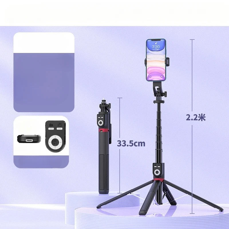 Selfie Stick Lega Fotocamera da tavolo Supporto quadrupiede Ricarica USB Bluetooth 360 °   Bastone selfie portatile PTZ con rotazione