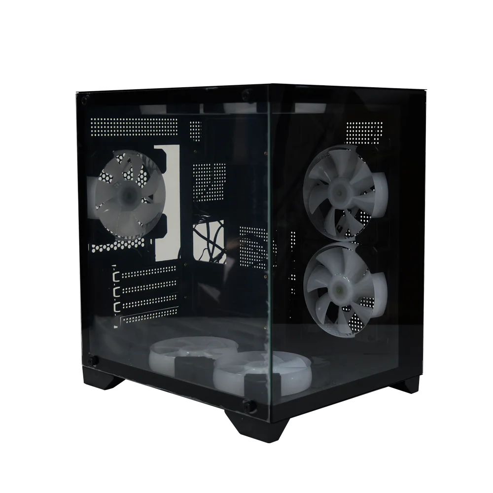 MANMU Pc Case Micro Atx Computer Towers Gaming Desktop Case Rgb Atx Computer Case Chassis With 7 fan Reset Button control - view 5