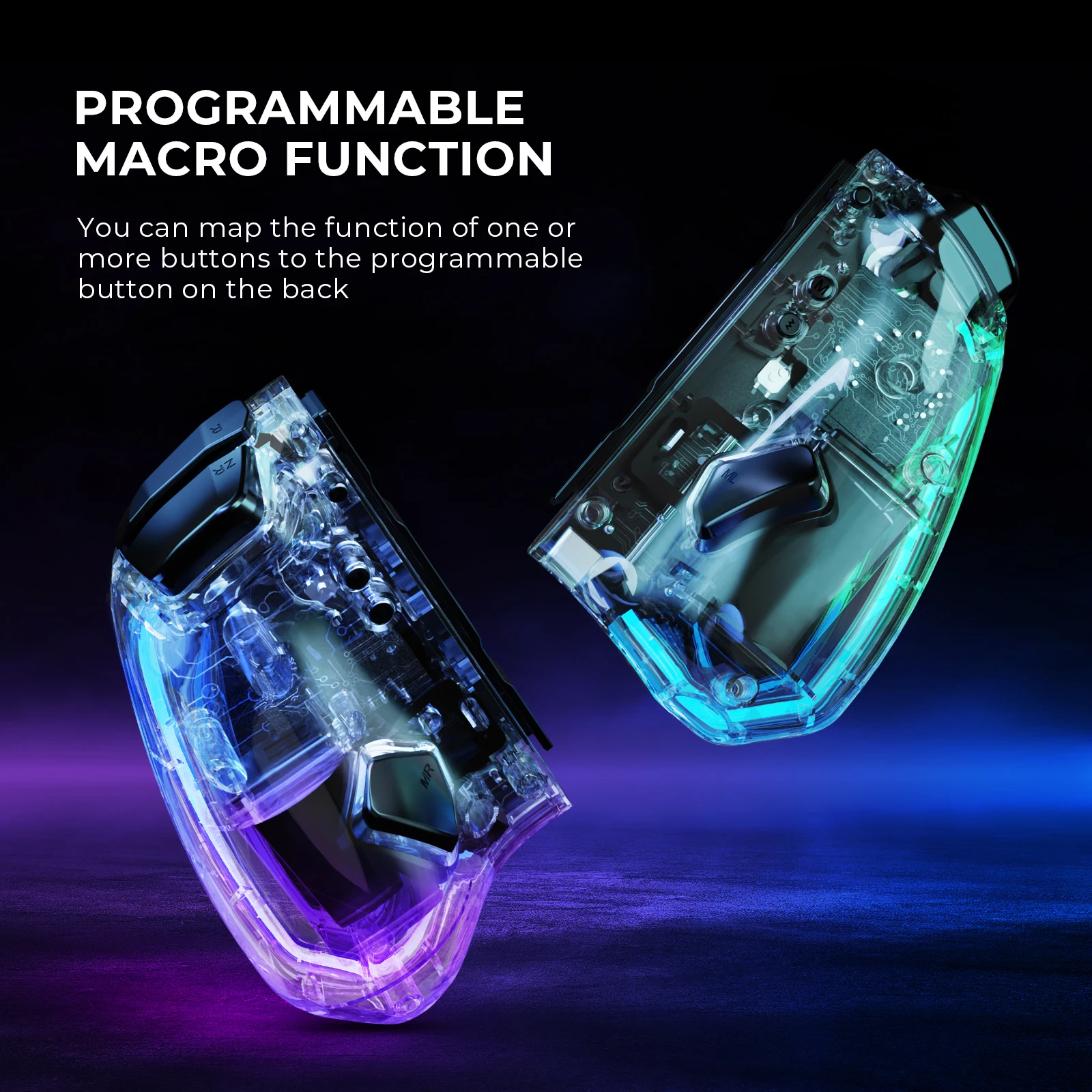 Nyxi Hyperion ไฟดาวตกไร้สายจอยแพดพร้อมไฟ LED 8สีสำหรับสวิทช์/สวิทช์ OLED