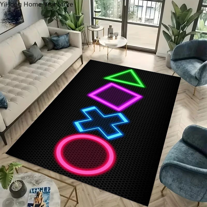 

Cartoon Gamer Game Controller Carpet For Living Room Non slip Parlour Sofa Large Area Rug Bedroom Kid Play Room Floor Mat