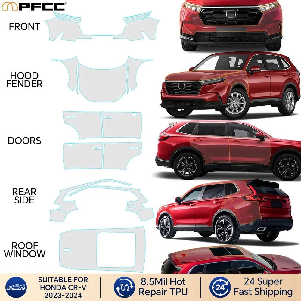 

For Honda CRV CR-V 2023-2024 PreCut 8.5mil TPU Car Paint Protection Film Body Sticker Anti-scratch Protective Repair Film