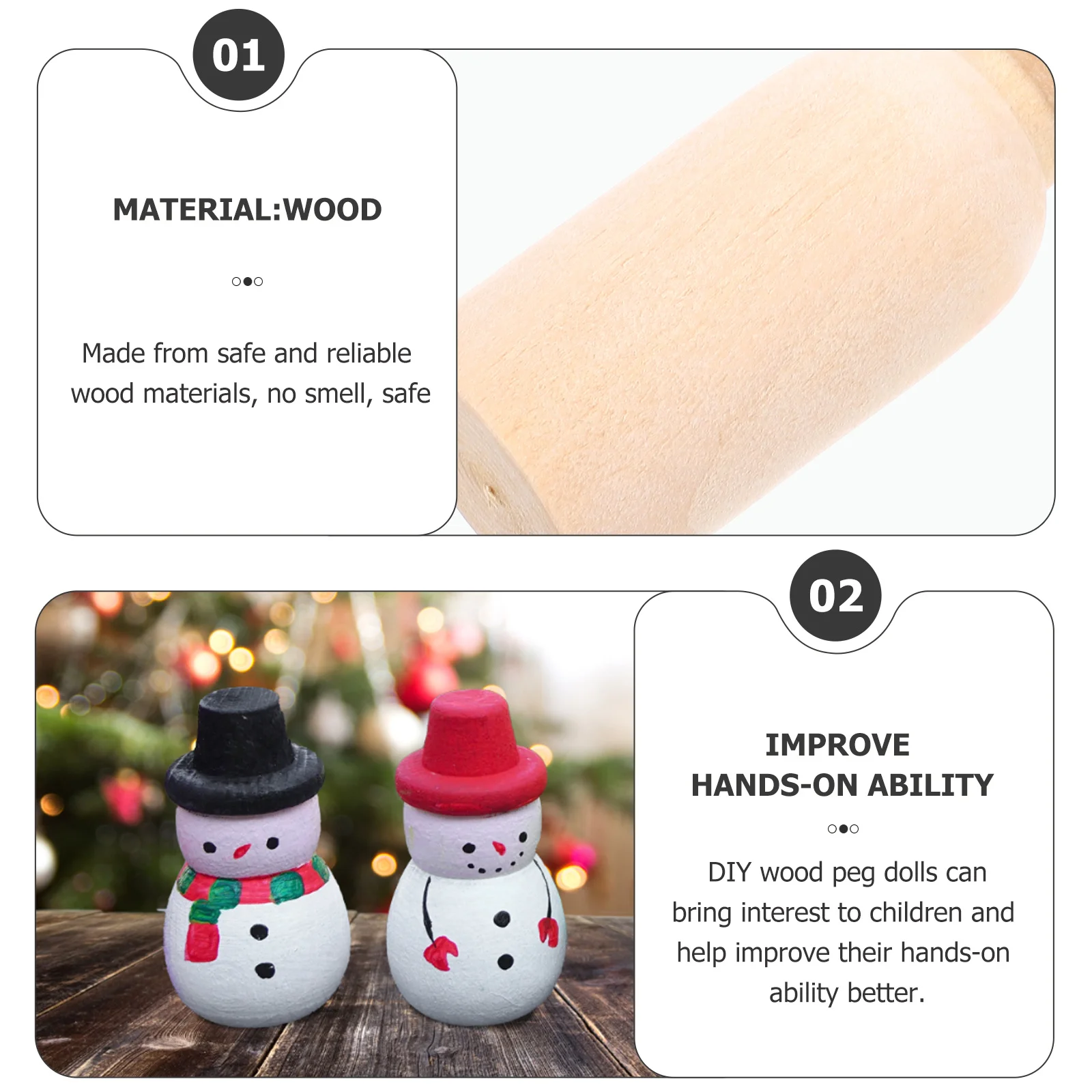 20pcs Wooden Toy Home Decor Craft Shelf Decoration Trinkets Manual Gifts for Kids and Home Enthusiasts