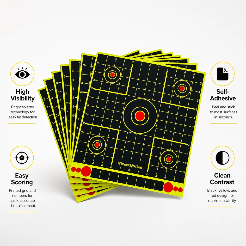 10pcs 12 Inch Self-Adhesive Target Stickers Fluorescent Splatter Aiming Splash Targets Practice Training Shooting Target Paper view 3