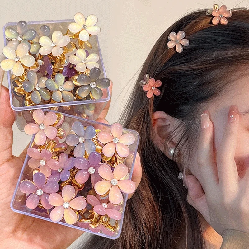 

5Pcs Cute Flower Hair Claws, Opal Decor Hair Barrettes Sweet Headdress for Girls Women