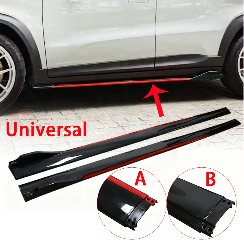 

4Pcs Universal Car Side Skirt ABS Black Red Anti Scratch Lip Side Spoiler For BMW For Audi For VW For Honda For Benz