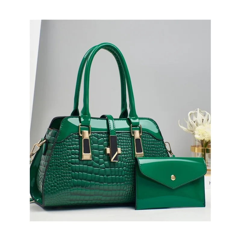 two-piece set of shiny embossed leather bag American fashion trend large-capacity mother-daughter bag